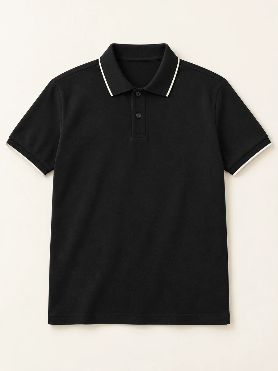 Contrast Trim Polo / Black catalog image